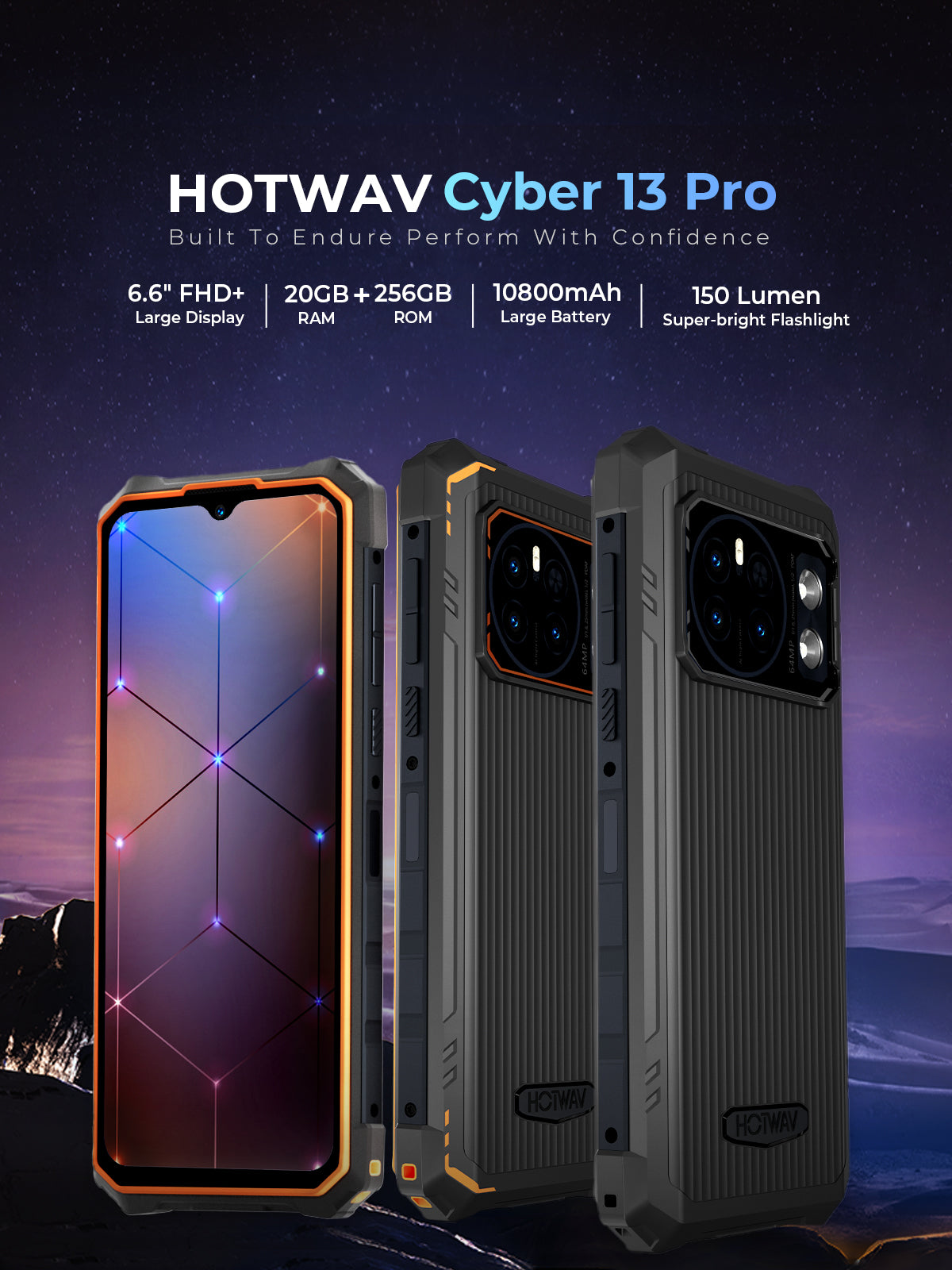 HOTWAV Cyber 13 Pro ※難あり※ HOTWAV CYBER 13 Pro Rugged Phone 12GB+256GB 10800mAh IP68